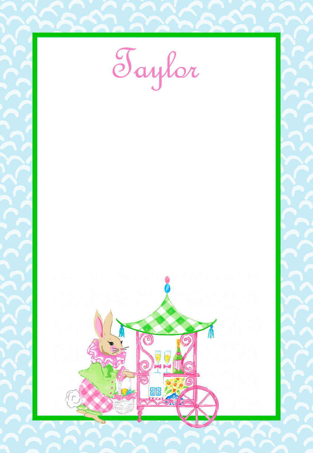 Easter Bar Cart Personalized Notepad; Multiple Sizes Available
