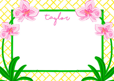 Pink Orchid Flat Note Cards