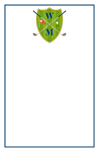Men's Personalized Golf Crest Notepad, Multiple Sizes Available