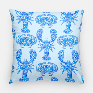 Chinois Lobsters & Crabs, Seashore, 20"x20" Pillow Cover