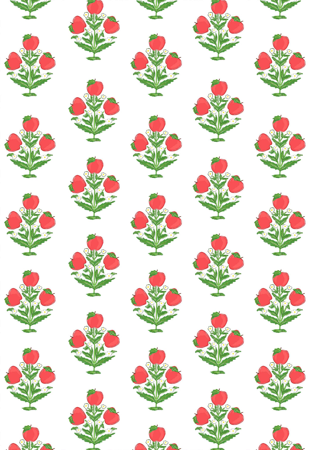 Apple Block Print Gift Wrap