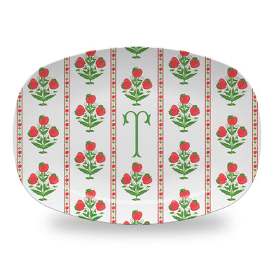 Apple Block Print Personalized Melamine Platter