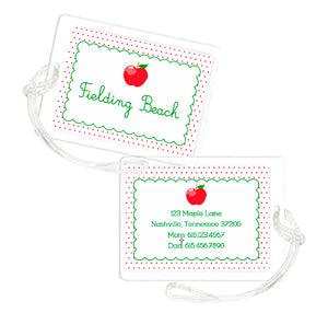 A is for Apple Personalized Laminated Bag Tag