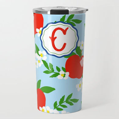 Apple Blossom Personalized Custom Crest Travel Tumbler