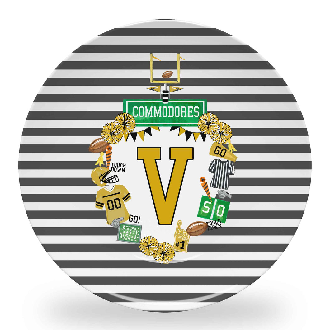 Design Your Own Football Crest in YOUR COLORS Personalized Melamine Plates