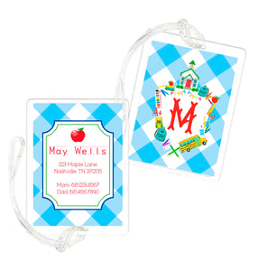 Back to School Crest Personalized Laminated Bag Tag