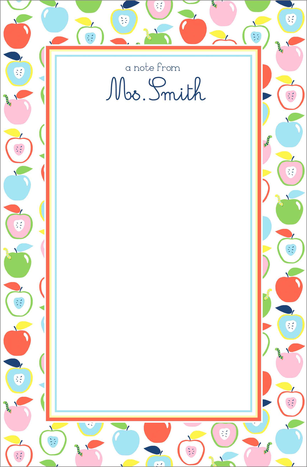 Apple Orchard Notepad, Multiple Sizes Available, Crisp White