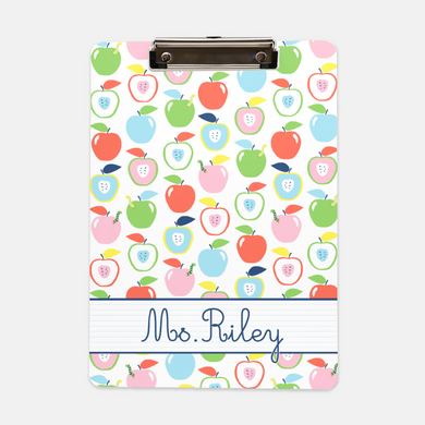 Apple Orchard Personalized Clip Board, Crisp White