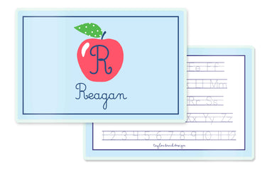 A is for Apple Children's Personalized Laminated Placemat, Blue Skies