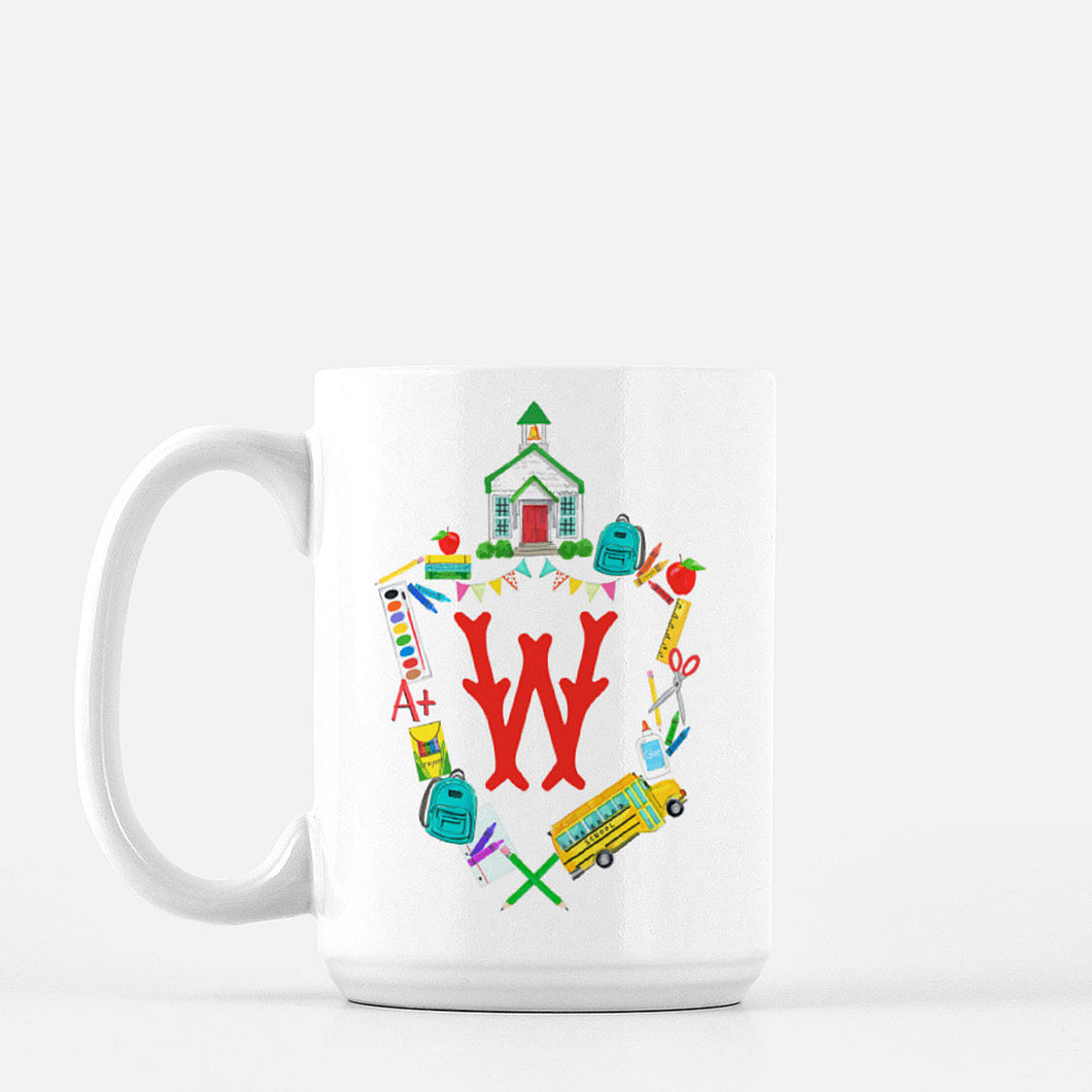 School Crest Personalized Mug