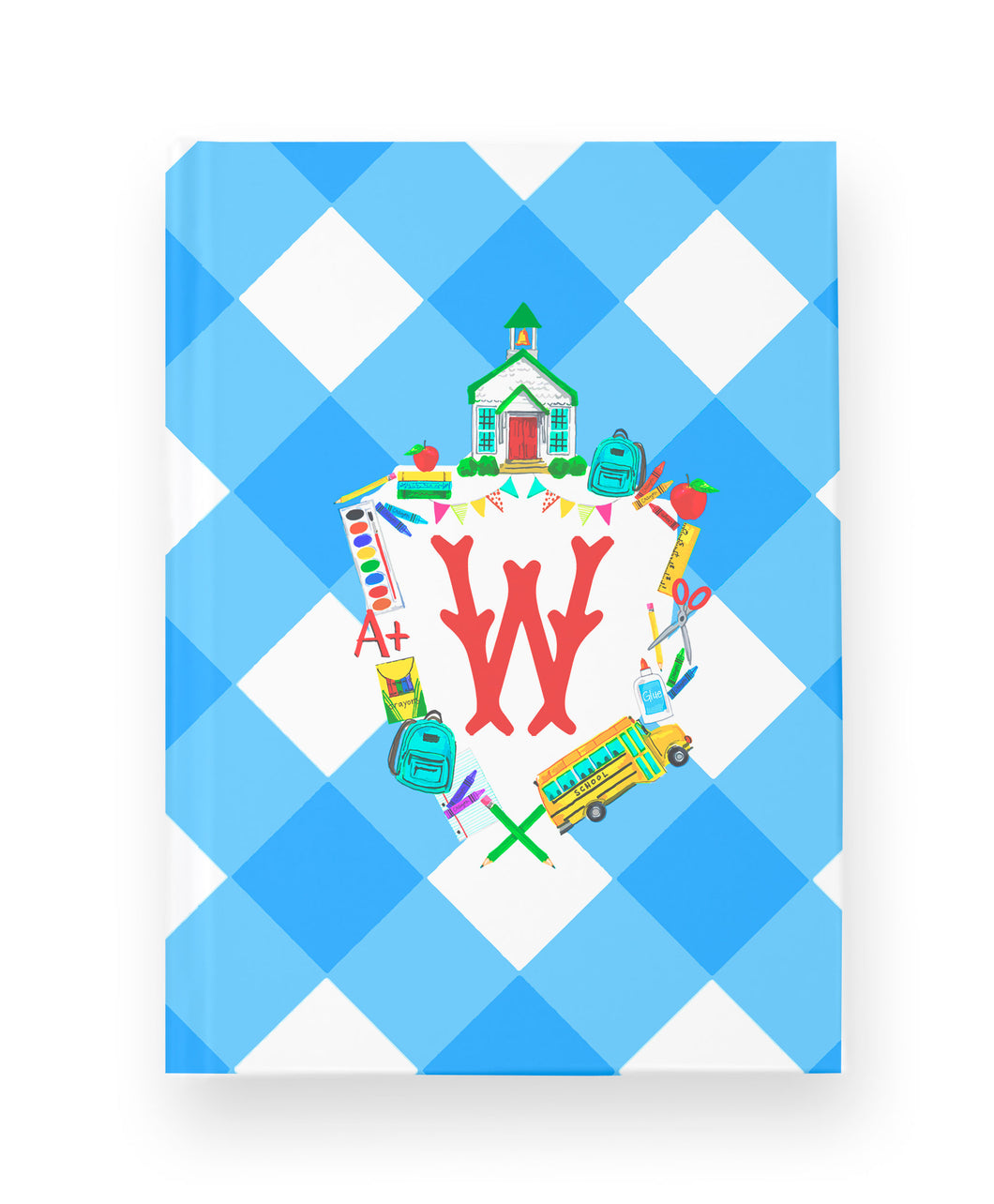 Back to School Personalized Custom Crest Hard Cover Journal