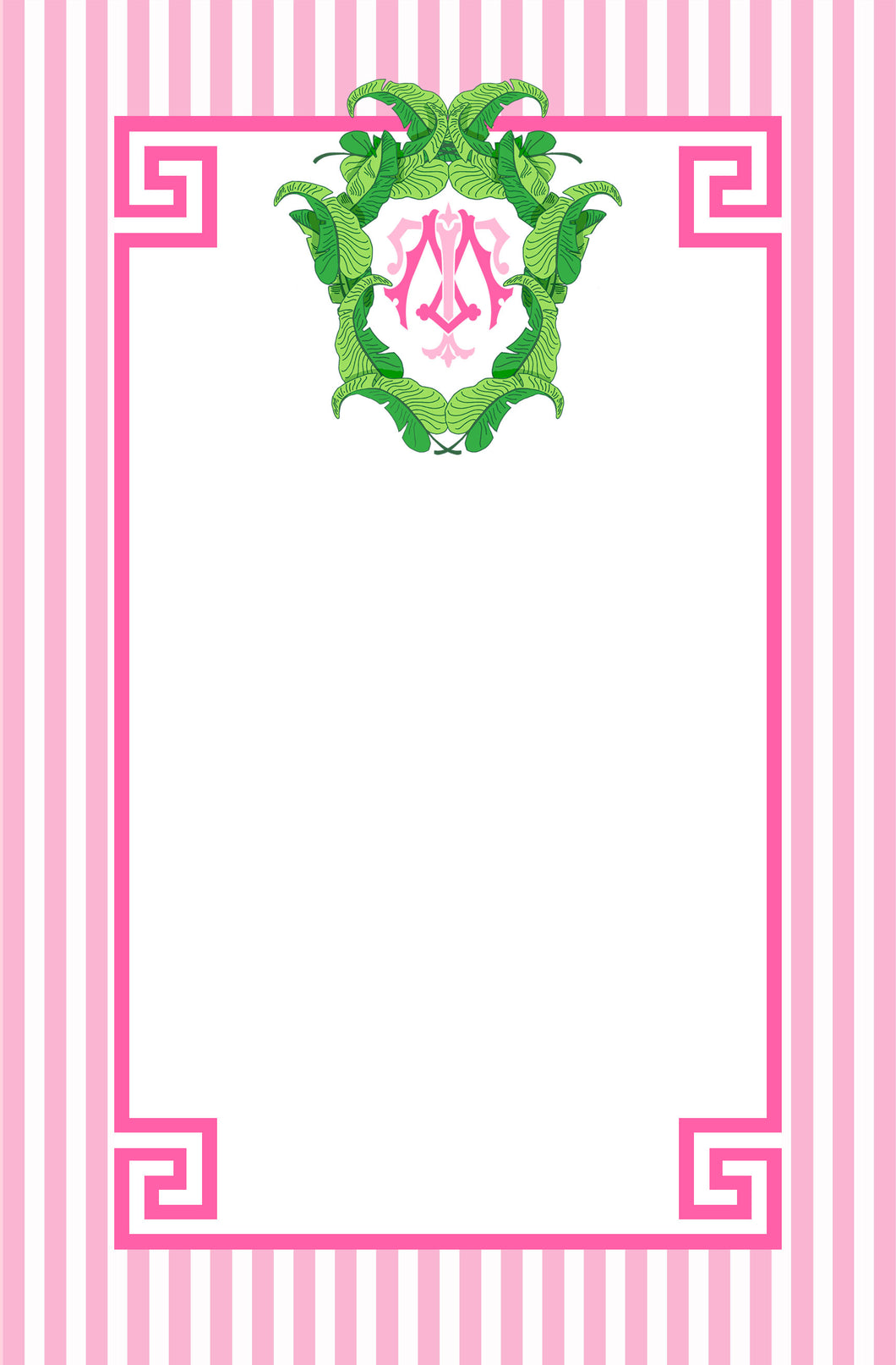 Banana Leaf Crest Personalized Notepad, Flamingo, Multiple Sizes Available