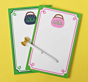 Bermuda Bag Personalized Notepad, Navy & Green, Multiple Sizes Available