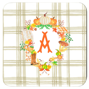 Fall Custom Crest Cork Backed Coasters - Set of 4, Taupe