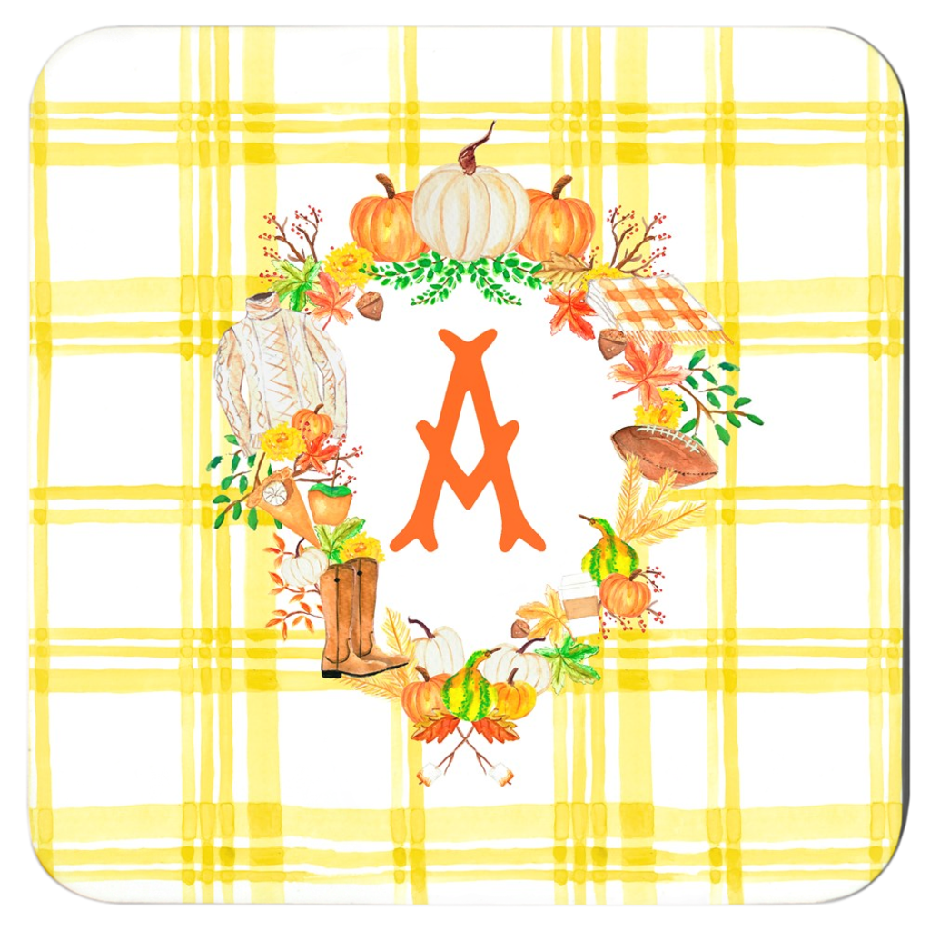 Fall Custom Crest Cork Backed Coasters - Set of 4, Butternut