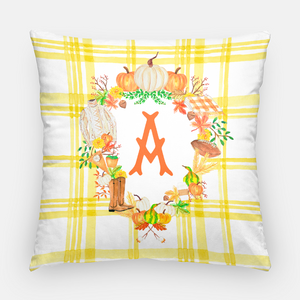 Custom Fall Crest Personalized Pillow Cover, Butternut