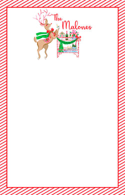 Blitzen & Bubbles Personalized Christmas Notepad, Multiple Sizes Available