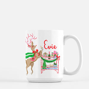 Blitzen & Bubbles Personalized Christmas Mug