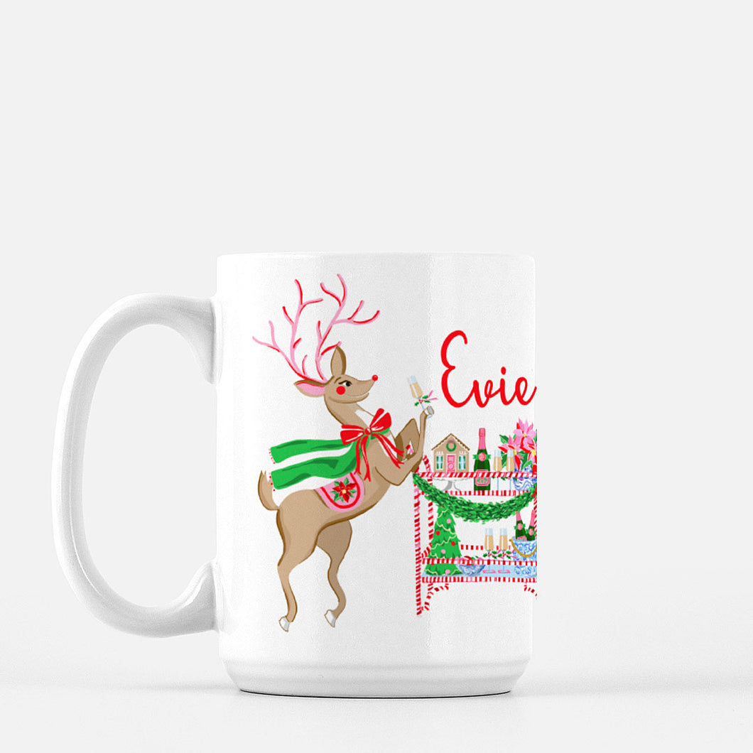 Blitzen & Bubbles Personalized Christmas Mug