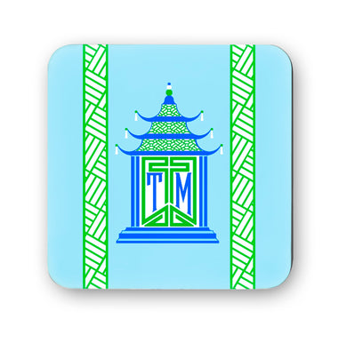 Royal Pagoda, Aquamarine, Cork Backed Coasters - Set of 4