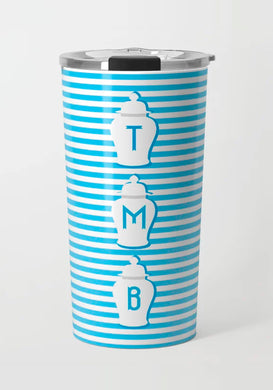 Ginger Jar Stripe Stainless Steel Travel Tumbler