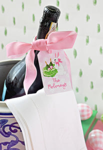 Bubbly Bunny Personalized Easter Hang Tags, Pink