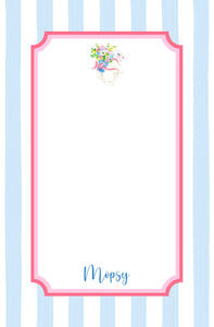 Bunny Bouquet Personalized Easter Notepad, Multiple Sizes Available