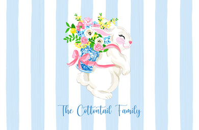 Bunny Bouquet Personalized Easter Paper Tear-away Placemat Pad