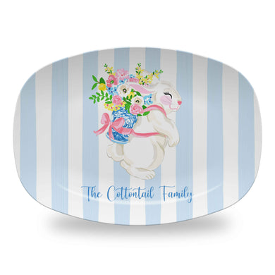 Bunny Bouquet Personalized Easter Melamine Platter