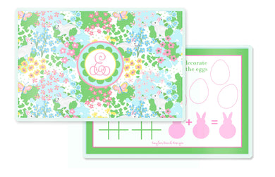 Bunny Garden Children's Personalized Laminated Placemat