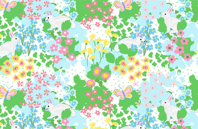 Bunny Garden Paper Tear-away Placemat Pad