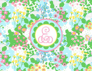 Bunny Garden Personalized Folded Note Cards