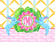 Bunnies & Cabbage Personalized Folded Note Cards
