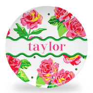 Cabbage Roses Set of (4) Personalized 10