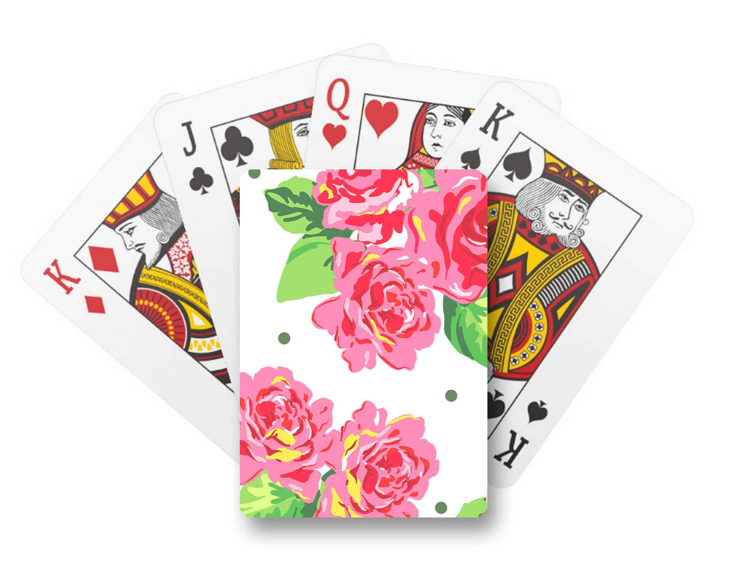 Cabbage Roses Playing Cards