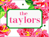 Cabbage Roses Personalized Gift Sticker Label, Set of 24