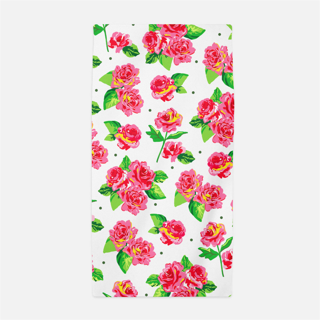 Cabbage Roses Beach Towel