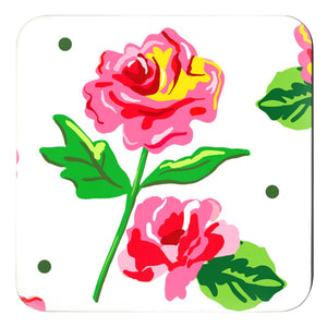 Cabbage Roses Cork Backed Coasters - Set of 4