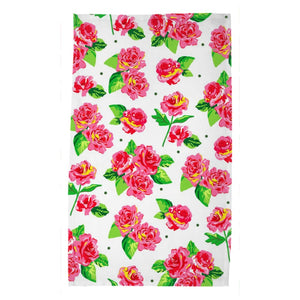 Cabbage Roses Poly Twill Tea Towels, Set of 2