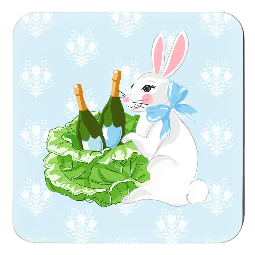 Bubbly Bunny Cork Backed Easter Coasters - Set of 4, Robin's Egg
