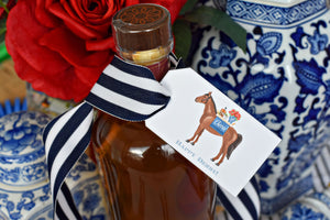 Cheers to Race Day Personalized Derby Gift Hang Tags with Horse Bit Trellis Back