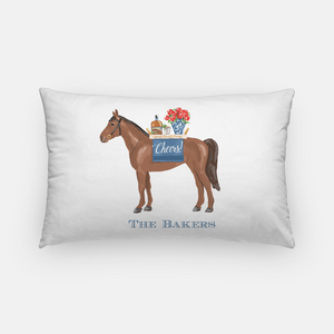 Cheers to Race Day Personalized 14"x20" Derby Pillow Cover