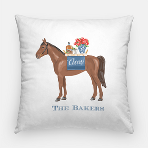 Cheers to Race Day Personalized 20"x20" Derby Pillow Cover