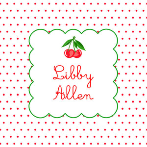 Dotted Cherry Personalized Sticker Labels