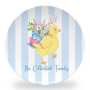 Chinoiserie Chick Set of (4) Personalized Easter 10" Dia. Melamine Plates