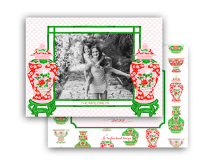 Holiday Vessels Personalized Photo Holiday Card, 5" x 7" A7 Size