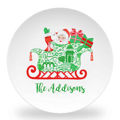 Chinoiserie Sleigh Ride Set of (4) Personalized 10