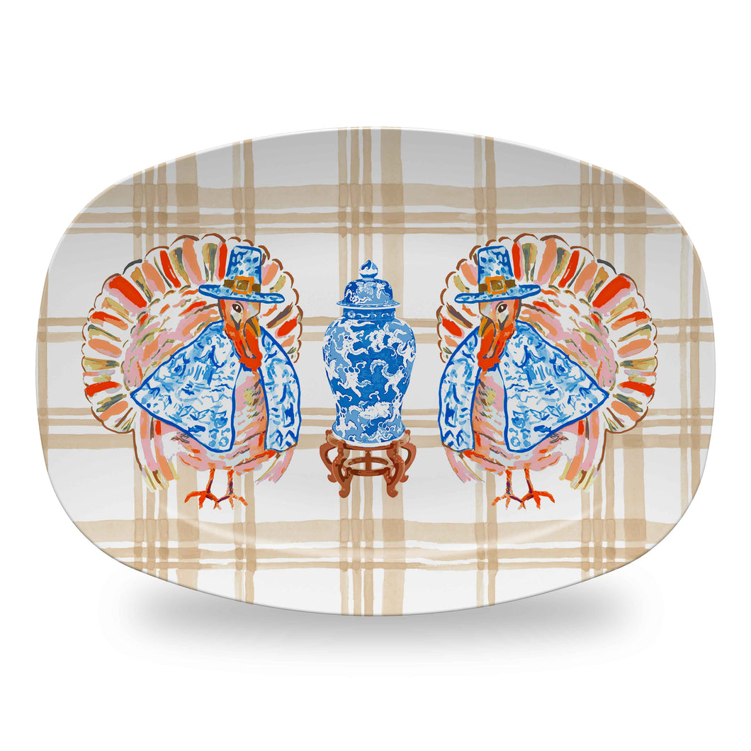 Chinois Turkey Thanksgiving Melamine Platter, Gravy