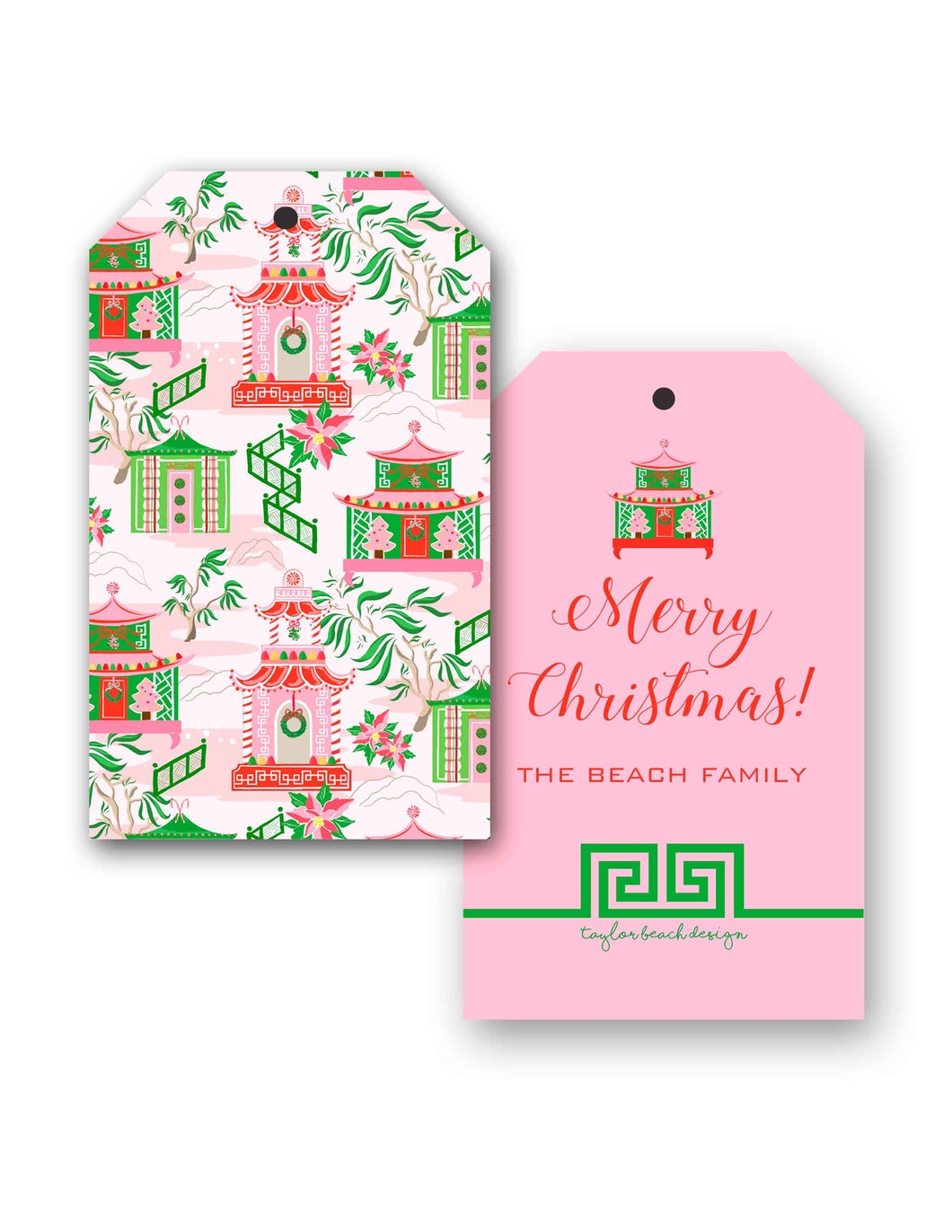 Chinoiserie Wonderland Personalized Christmas Hang Tags