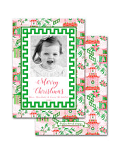 Load image into Gallery viewer, Chinoiserie Wonderland Personalized Photo Holiday Card, 5&quot; x 7&quot; A7 Size